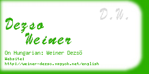 dezso weiner business card